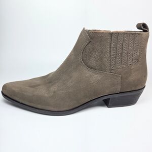 Lucky Brand Hikalli Carafe Tan Faux Suede Western Ankle Boot Zip W 9.5